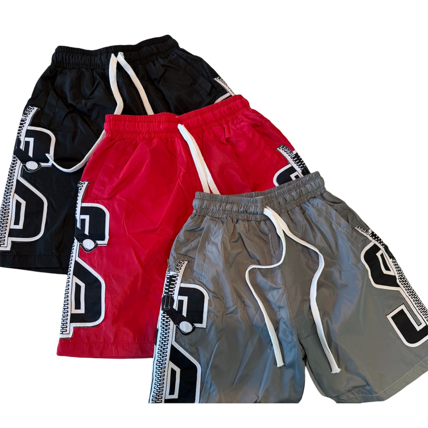 Nylon "Logo" patch shorts